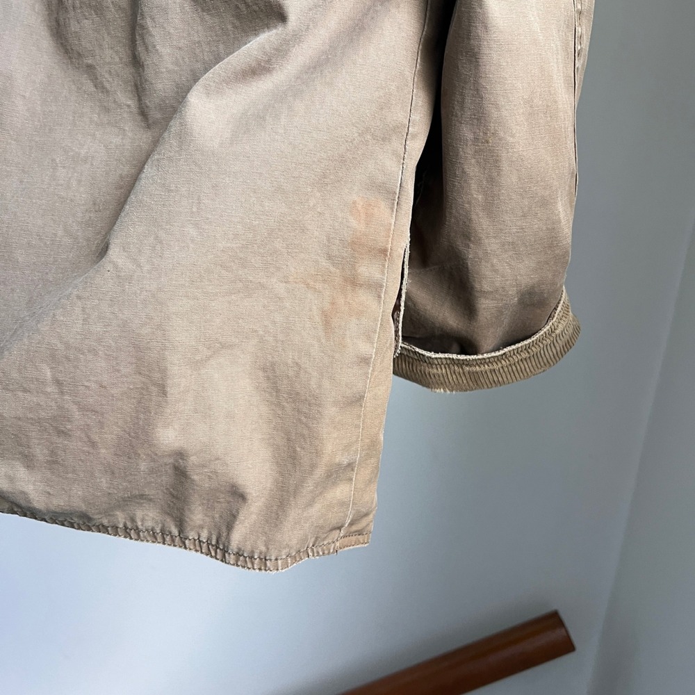 Vintage J.Crew Barn Jacket Small Tan Plaid Corduroy Collar Chore 90s Oarsman - Picture 7 of 8